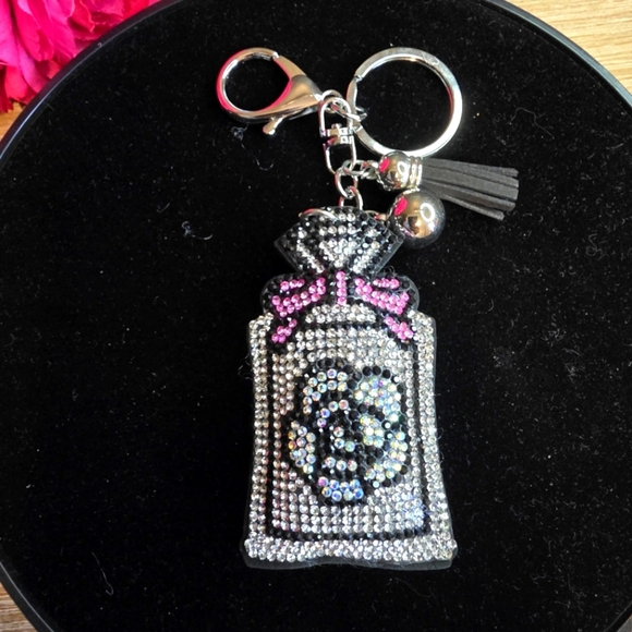 Perfume Bottle Rhinestone Handbag Charm - Keychain - Picture 1 of 1